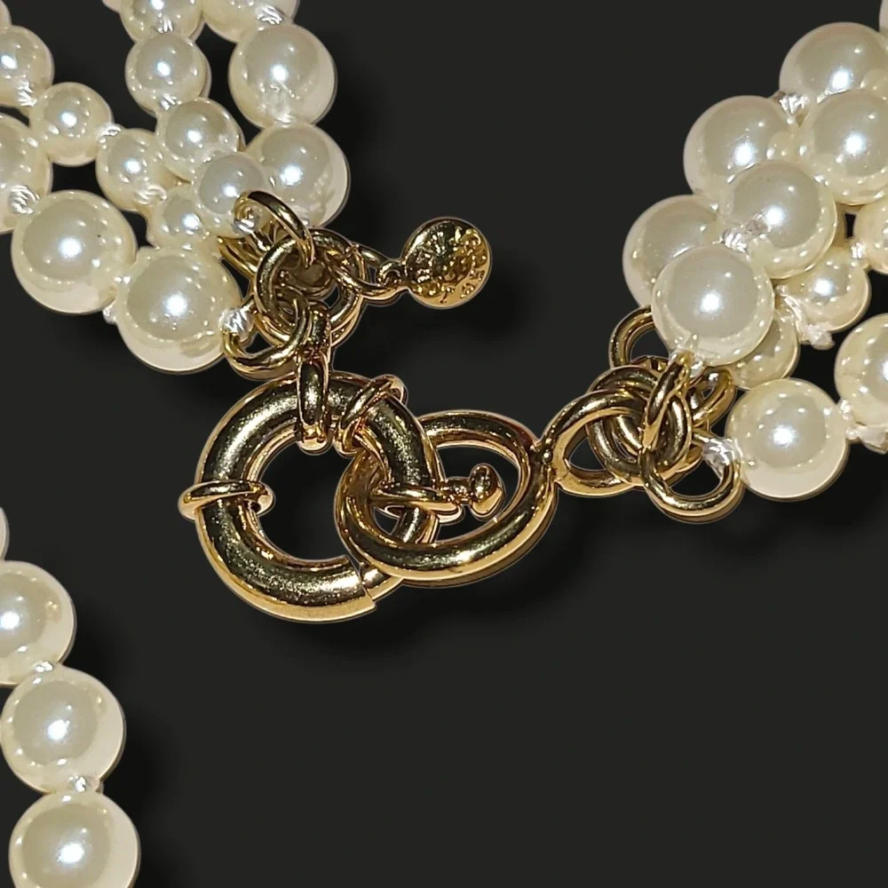 J.Crew Multi-Strand Faux Pearl Layered Statement Necklace